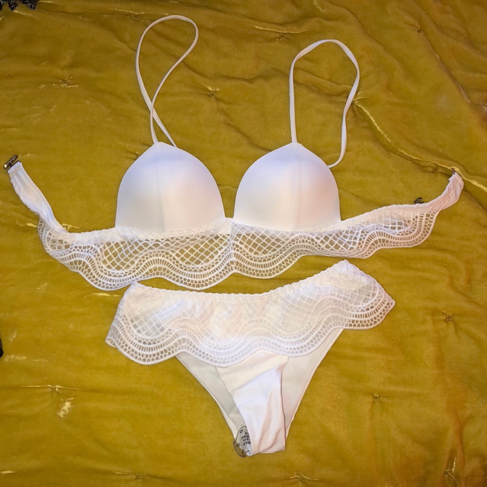 Stanlice white bikini. NEVER WORN- SMALL